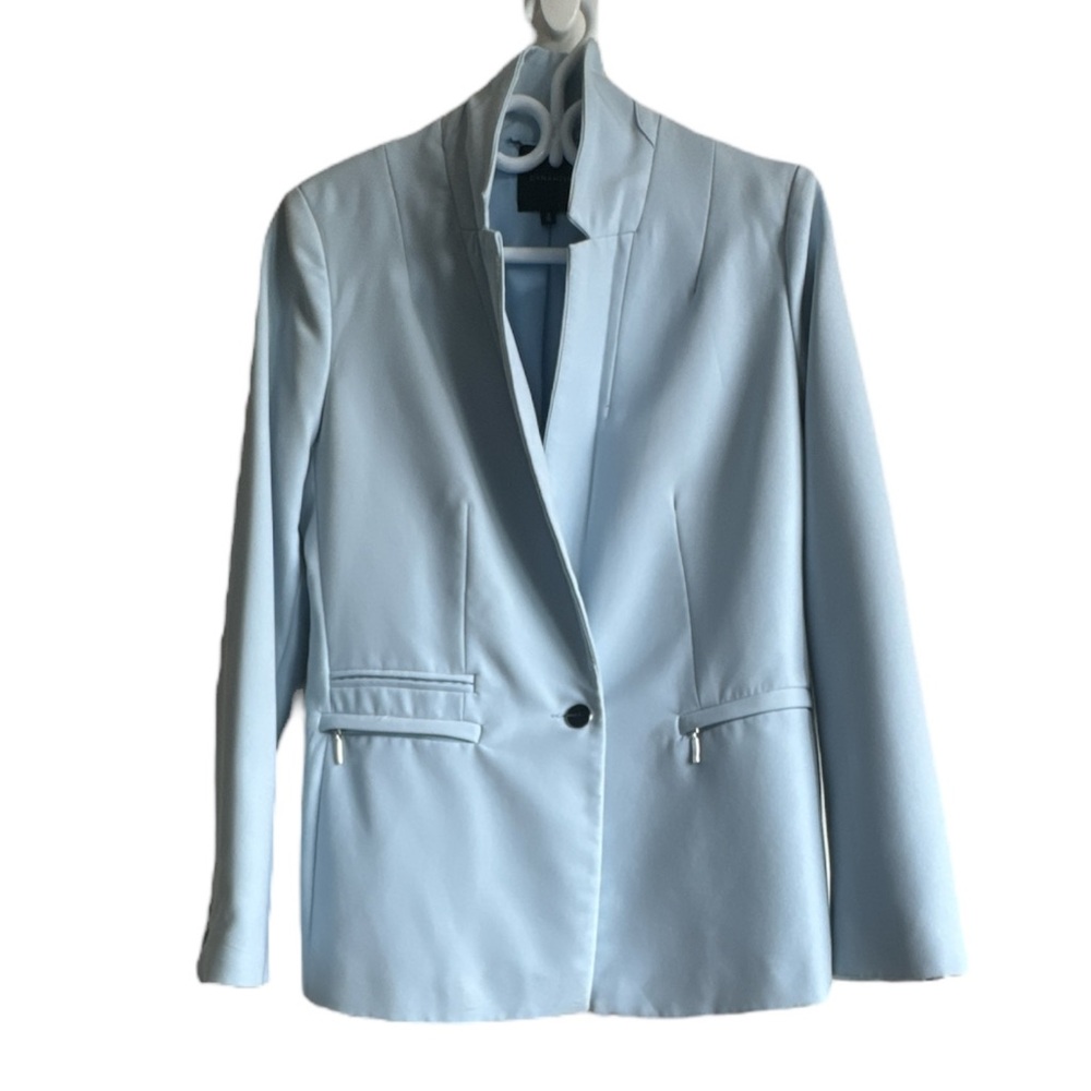 Dynamite Powder Blue Lined Fitted Suit Jacket Sz M